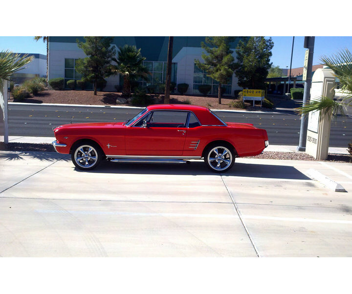 1966 Mustang Coupe Red Full Side View