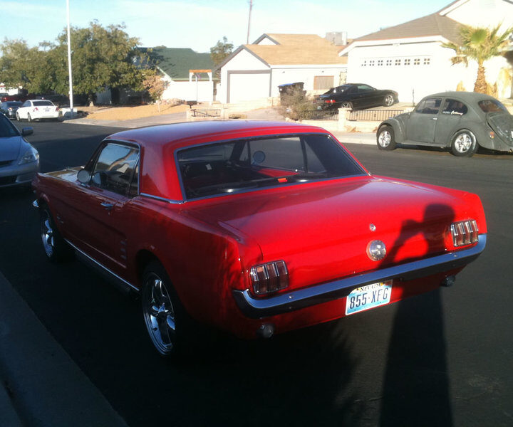 1966 Mustang Coupe Red Rear