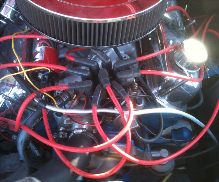 1966 Mustang Coupe Red Engine