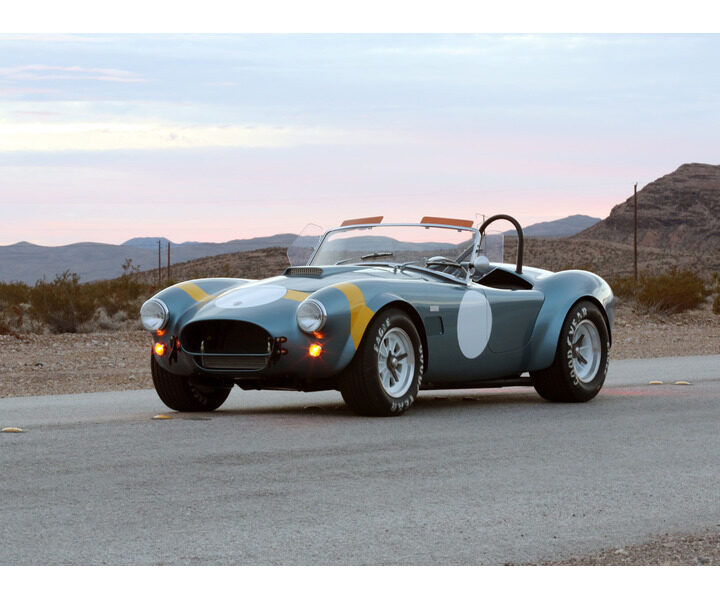 Shelby Cobra Blue with Yellow Striping Desert