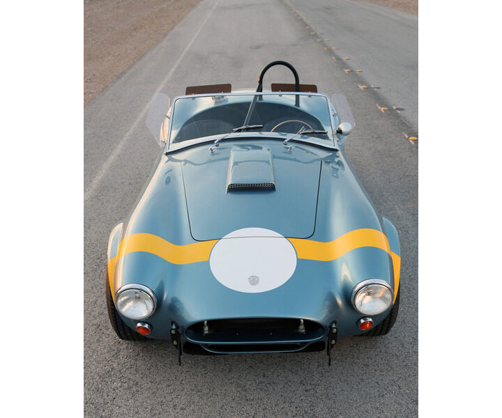 Shelby Cobra Blue with Yellow Striping Hood