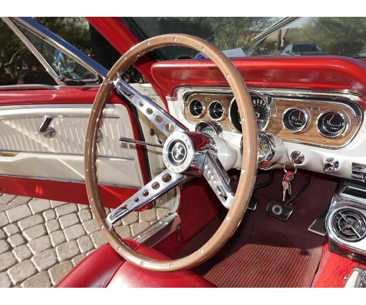 Vintage Ford Mustang Fastback Red Steering Dash