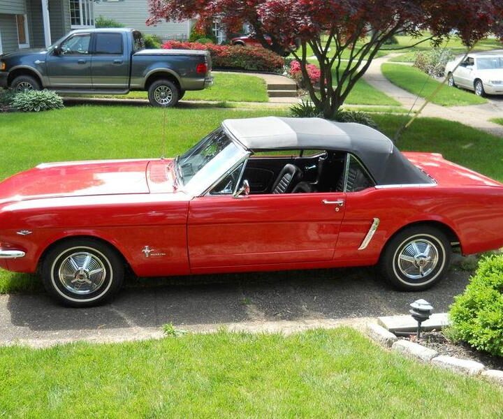 1965 Mustang Convertible Red Black Interior