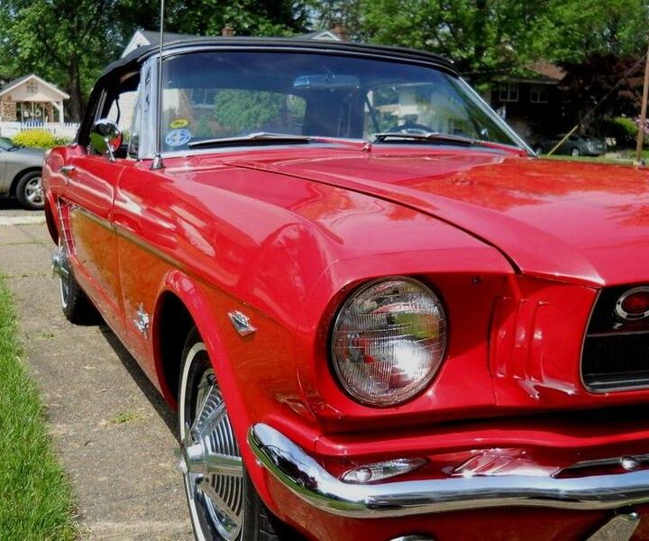 1965 Mustang Convertible Red Headlights