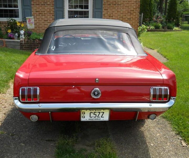 1965 Mustang Convertible Red Rear