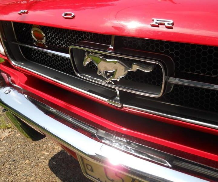 1965 Mustang Convertible Red Logos