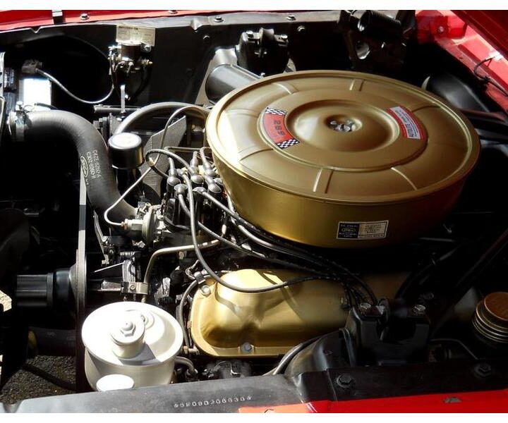 1965 Mustang Convertible Red Engine Pic