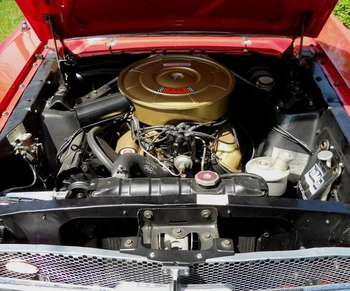 1965 Mustang Convertible Red Front Engine