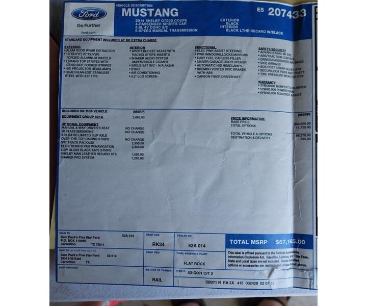 2014 Mustang GT 500 Super Snake Papers