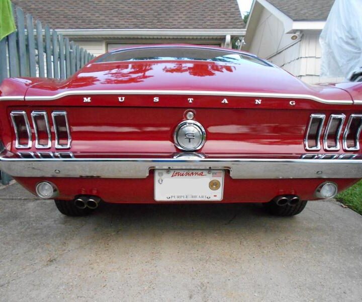 1967 Mustang Fastback Red Rear