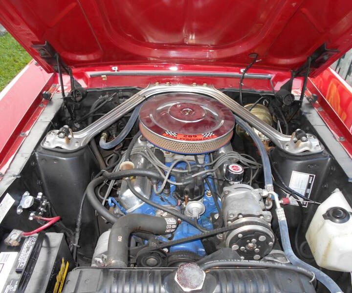 1967 Mustang Fastback Red Carburetor