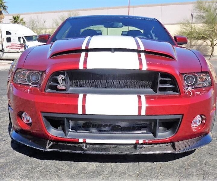2014 Shelby Super Snake Red w/ White Stripes Front Grille