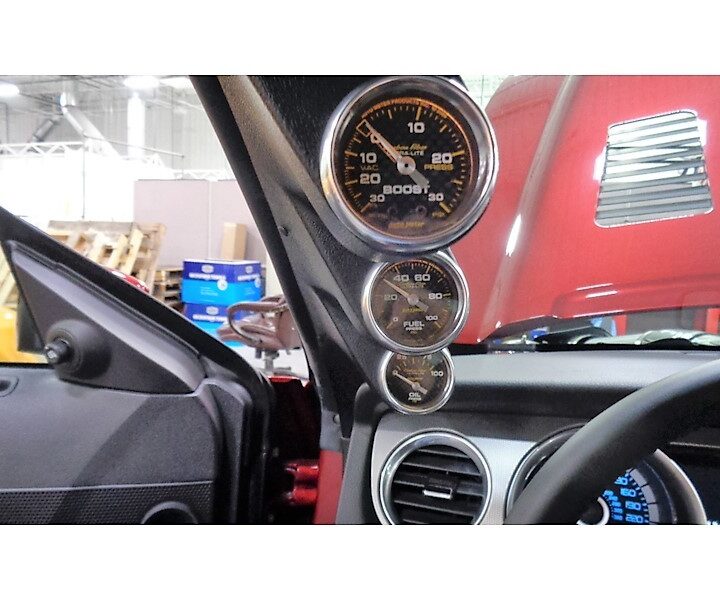 2014 Shelby Super Snake Red w/ White Stripes Racing Gauges