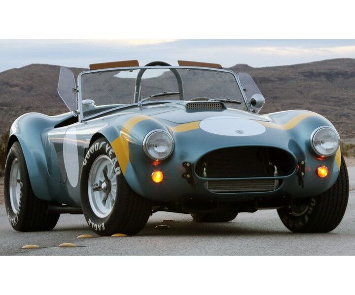 Shelby Cobra Blue with Yellow Striping Hood